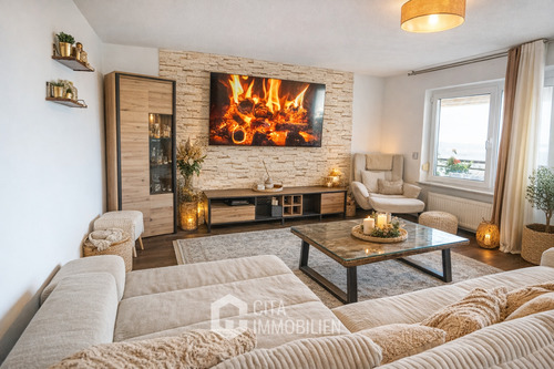 Wohnzimmer - 3-Zimmer-Wohnung in Taunusstein am Feldrand mit Balkon und Stellplatz