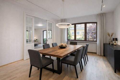 Esszimmer Visualisierung - Zeitlose Eleganz trifft modernen Familienkomfort in der Mannheimer Oststadt