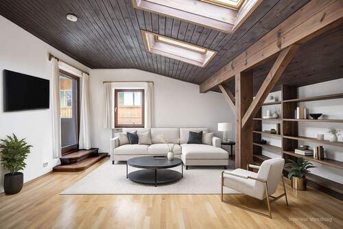 Wohnzimmer - Etagenwohnung mit 142,00 m² in Lenggries zum Kaufen