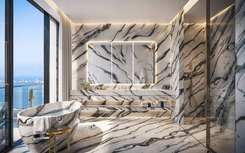 888 Brickell, Dolce&Gabbana, Miami, Bathroom White, JDS Development Group, by LL&Co - 