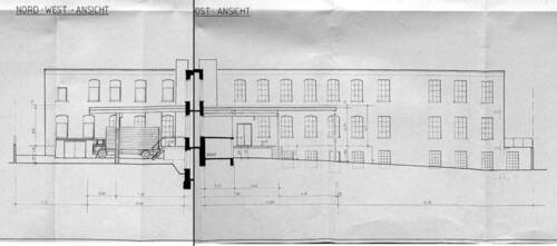 alte Gebäude-Ansichtszeichnung - 