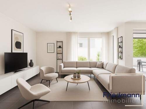 Visualisierung Wohnbereich - 3 Zimmer Etagenwohnung in Trier