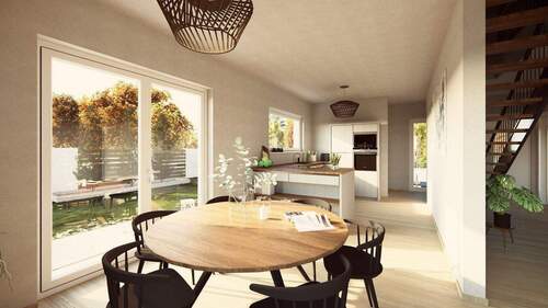 Ansicht Esszimmer/Küche - Einfamilienhaus mit 135,00 m&sup2; in Schiffweiler zum Kaufen