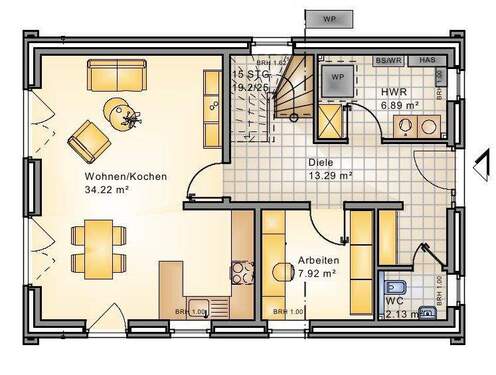 Erdgeschoss - Einfamilienhaus mit 129,00 m&sup2; in Oldenburg / Tweelbäke-West zum Kaufen