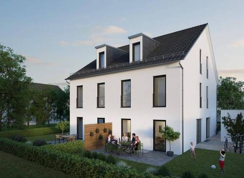 Gartenansicht - 4 Zimmer Doppelhaushälfte in München