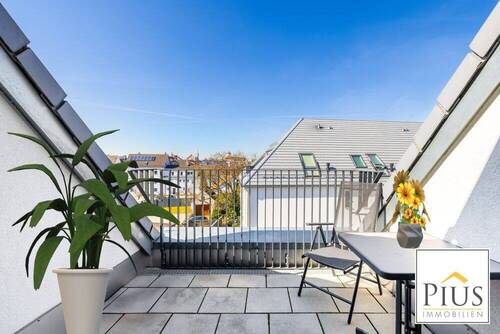 Terrasse - Stilvolles Wohnen! Moderne, barrierefreie 3-Zi.-Whg., Bj. 2019, KfW55, Loggia, incl. EBK u. TG-Stellpl.