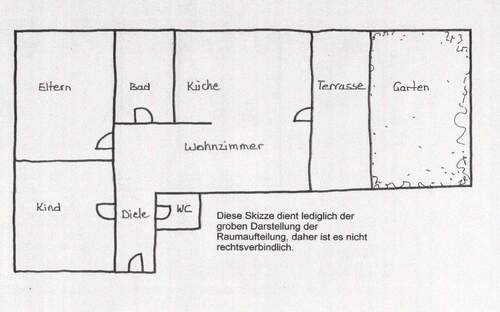 Skizze zur Raumaufteilung - 