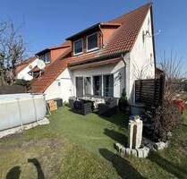 Doppelhaushälfte in Cramme - vermietet, mit Garten und Entwicklungspotenzial