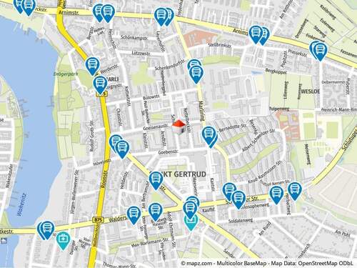 Geolyzer Kartenausschnitt - 2 Zimmer Etagenwohnung zur Miete in Lübeck / Brandenbaum