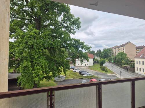 Blick vom Balkon - Moderne 3-Zimmer-Wohnung mit Balkon in Löbau zu vermieten