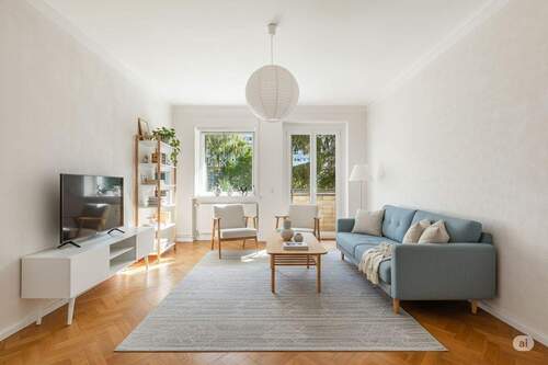 Wohnzimmer KI-Generiert - 3 Zimmer Etagenwohnung zum Kaufen in Berlin