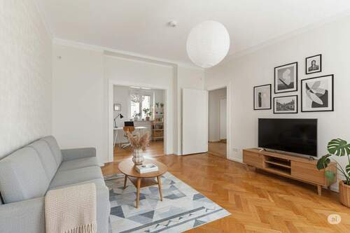 Wohnzimmer KI-Generiert - Etagenwohnung mit 85,30 m&sup2; in Berlin zum Kaufen