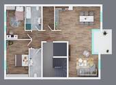 Grundrissskizze 2D - 3 Zimmer Etagenwohnung in Trier