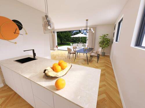 Visualisierung: Offene Küche - 5 Zimmer Einfamilienhaus in Willich