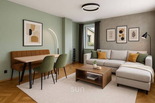 Visualisierung Wohnzimmer - Reihenendhaus mit 95,20 m² in Frankfurt am Main zum Kaufen