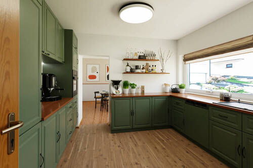 Visualisierung Einbauküche mit Esszimmer EG - 