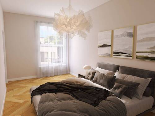 Beispiel Schlafzimmer - Etagenwohnung mit 67,00 m&sup2; in Düsseldorf zum Kaufen