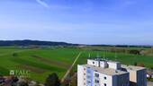 Ausblick über Felder und Landschaft - 