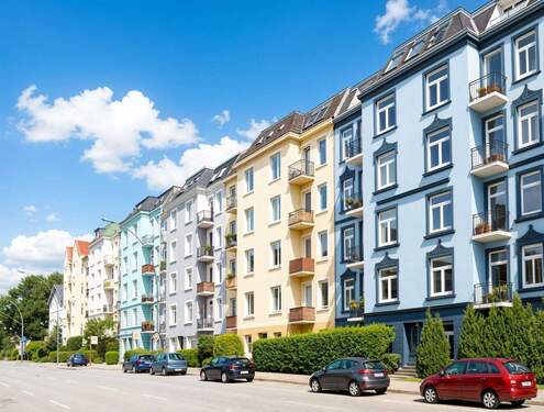 Blick in die Straße - 3 Zimmer Etagenwohnung zum Kaufen in Hamburg