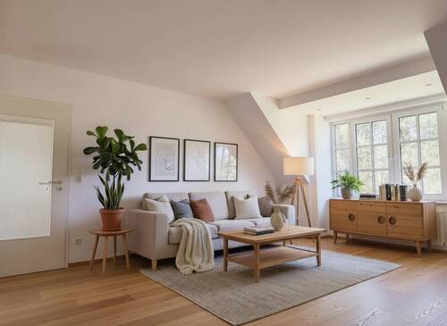 Wohnzimmer II - virtuell gestaltet.jpg - Etagenwohnung mit 67,00 m&sup2; in Timmendorfer Strand zum Kaufen