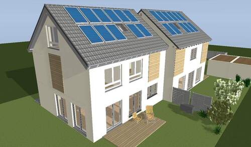 Ansicht Garten.jpg - Große DHH als KfW-40 Haus mit erheblichem Sparpotential durch KfW-Förderung