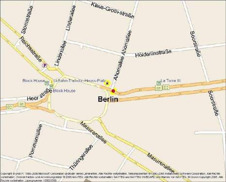 Kartenausschnitt - 2 Zimmer Etagenwohnung zur Miete in Berlin