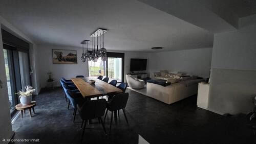 Wohnzimmer / Küche - Doppelhaushälfte mit 180,00 m&sup2; in Leipzig zum Kaufen