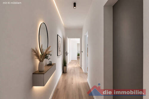 Flur mit KI möbliert - 2 Zimmer Etagenwohnung in Magdeburg / Sudenburg