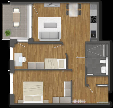Wohnung 2 unverbindl. Illustration - 3 Zimmer Etagenwohnung zum Kaufen in Uhingen