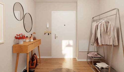 Visualisierung des Eingangsbereichs mit der Wohnun - 2 Zimmer Etagenwohnung in Berlin