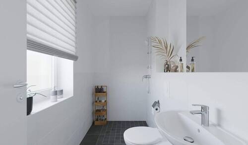 Tageslichtbad mit bodengleicher Dusche - 