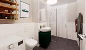 Badezimmer mit Dusche und Waschmaschinenanschluss - 2 Zimmer Etagenwohnung zum Kaufen in Berlin