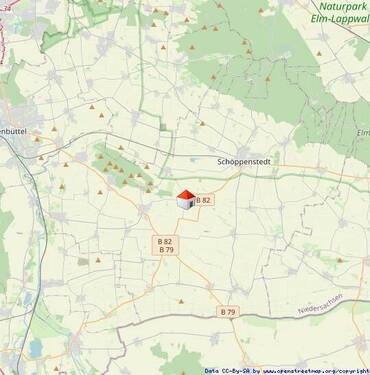 Lage im östlichen LK Wolfenbüttel - 