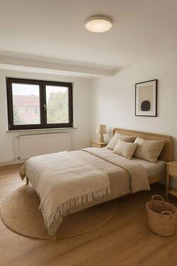 Schlafzimmer (Möbel visualisiert) - 3 Zimmer Etagenwohnung zur Miete in Neustadt an der Aisch