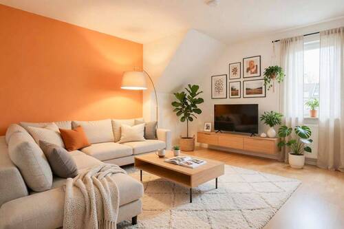Wohnzimmer (digital gestaged) - Attraktive 3-Zimmer-Wohnung in verkehrsberuhigter Lage in Eltville