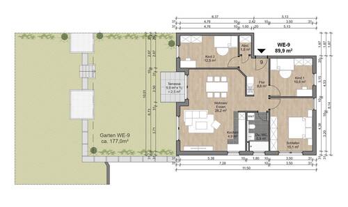 WE-9.jpg - Etagenwohnung mit 89,80 m&sup2; in Offenbach am Main zum Kaufen