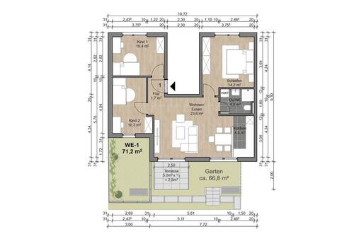 WE-1.jpg - Etagenwohnung mit 71,20 m&sup2; in Offenbach am Main zum Kaufen