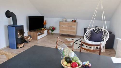 Wohnzimmer mit Schwedenofen DG - 