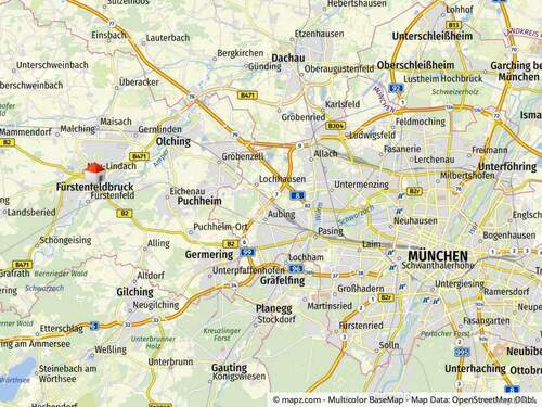 Kartenausschnitt - Etagenwohnung mit 95,50 m&sup2; in Fürstenfeldbruck zur Miete