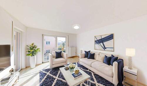 Einrichtungsbeispiel Wohnzimmer - 3 Zimmer Etagenwohnung zum Kaufen in Ingolstadt