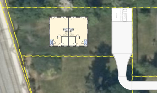 Haus Lage auf dem Grundstück - 