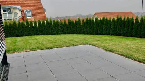 Eingefriedete Grünfläche vor Wohnzimmer EG - 