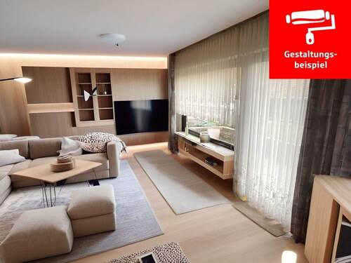 Wohnzimmer - 5 Zimmer Einfamilienhaus zum Kaufen in Nüdlingen