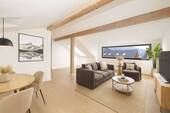 Wohnzimmer-Staging - Etagenwohnung mit 96,00 m&sup2; in Garmisch-Partenkirchen zum Kaufen