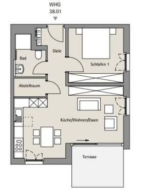 Whg 01 - 38 - Hier können Sie entspannen - 2-Zi Wohnung mit Gartenanteil und Terrasse