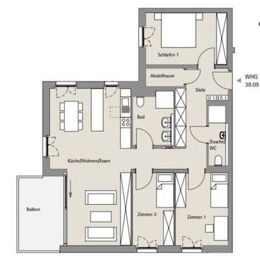 Wohnung 09 - 38 - 4 Zimmer Etagenwohnung zum Kaufen in Tübingen