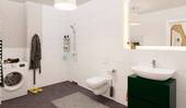 Modernes Badezimmer mit bodengleicher Dusche - 3 Zimmer Etagenwohnung in Berlin