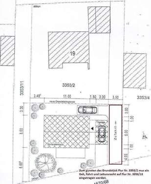 Hausplan mit Geh, Fahrt und Leitungsrecht.jpg - Grundstück in Bruckmühl zum Kaufen