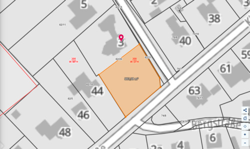 Baugrundstück ca. 960 m² / Eckgrundstück / orange umrandet - 