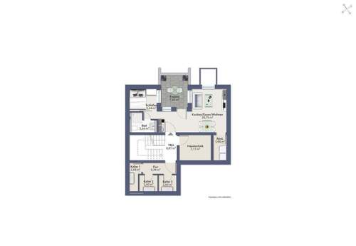 1,5 Zimmer Wohnung Soutterain - 